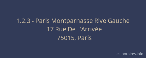 1.2.3 - Paris Montparnasse Rive Gauche