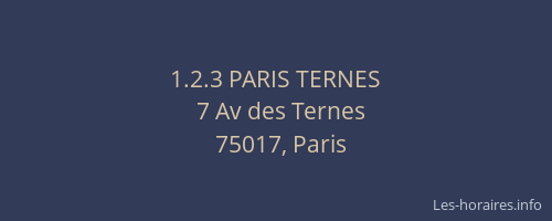 1.2.3 PARIS TERNES