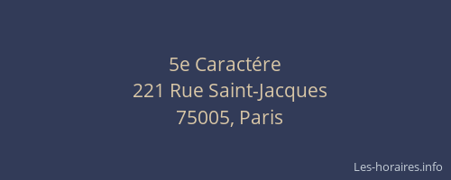 5e Caractére