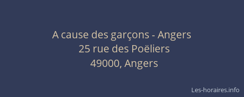 A cause des garçons - Angers