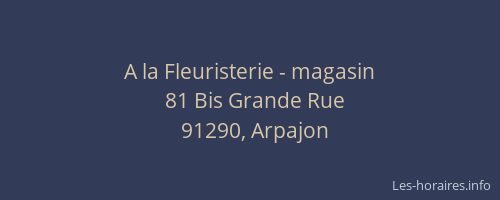 A la Fleuristerie - magasin