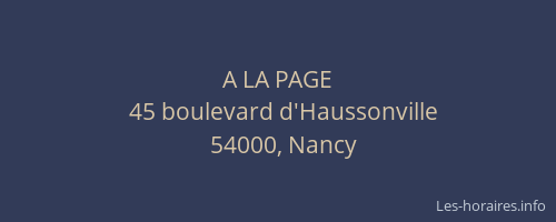 A LA PAGE