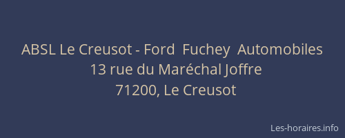 ABSL Le Creusot - Ford  Fuchey  Automobiles