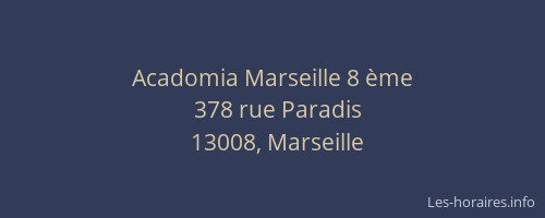 Acadomia Marseille 8 ème