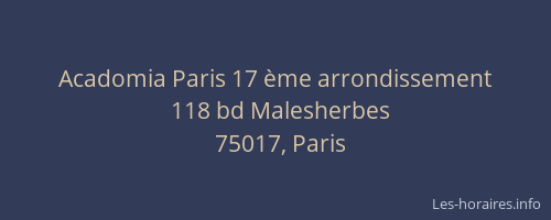 Acadomia Paris 17 ème arrondissement