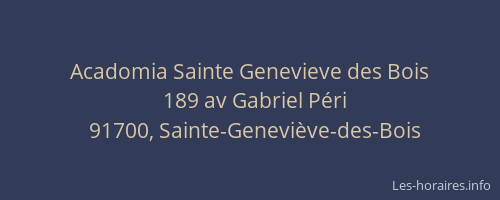 Acadomia Sainte Genevieve des Bois