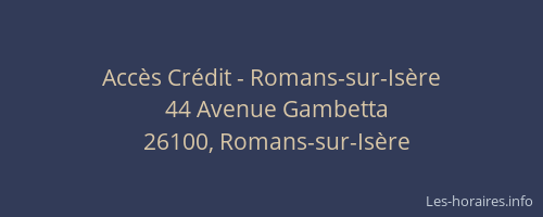 Accès Crédit - Romans-sur-Isère