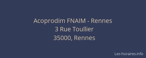 Acoprodim FNAIM - Rennes