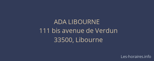 ADA LIBOURNE