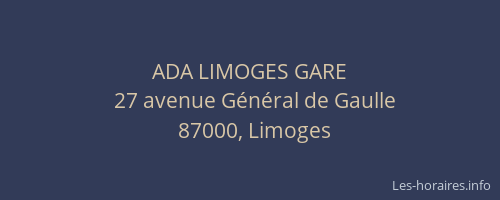 ADA LIMOGES GARE