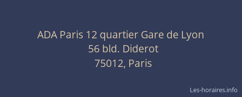 ADA Paris 12 quartier Gare de Lyon