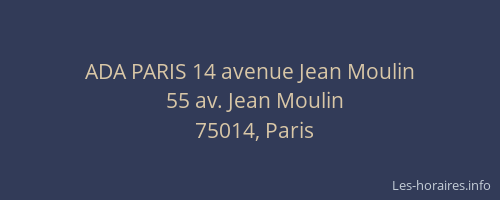 ADA PARIS 14 avenue Jean Moulin