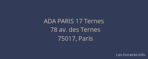 ADA PARIS 17 Ternes
