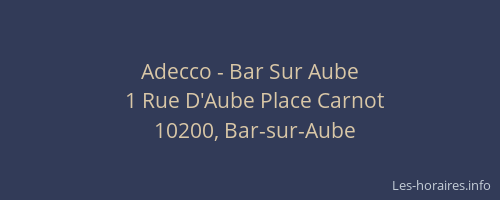 Adecco - Bar Sur Aube
