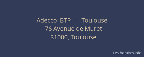 Adecco  BTP   -   Toulouse