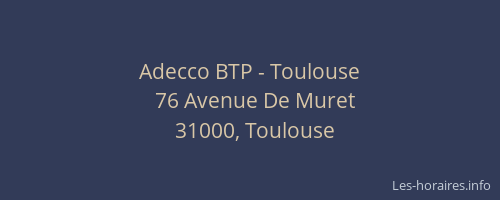 Adecco BTP - Toulouse