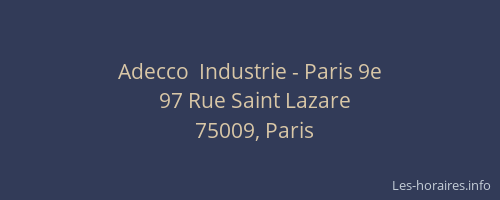 Adecco  Industrie - Paris 9e