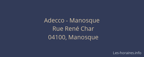 Adecco - Manosque