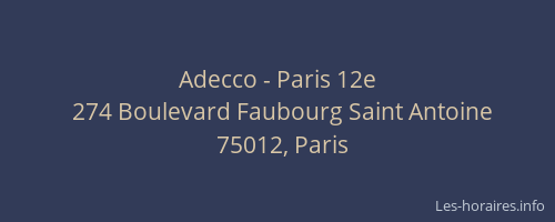 Adecco - Paris 12e