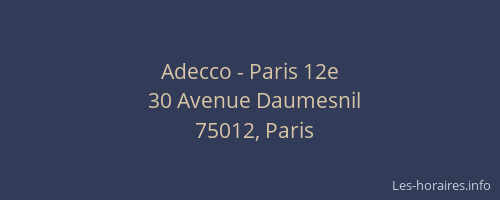 Adecco - Paris 12e