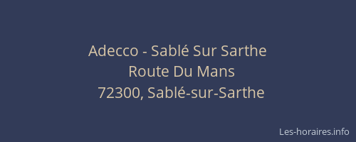Adecco - Sablé Sur Sarthe