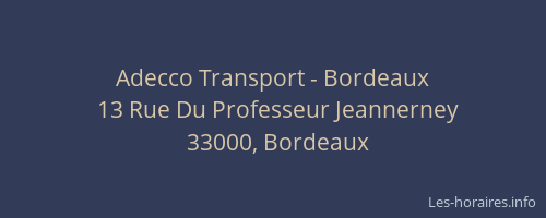 Adecco Transport - Bordeaux