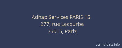 Adhap Services PARIS 15