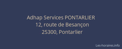 Adhap Services PONTARLIER