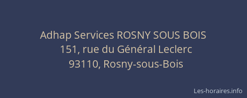 Adhap Services ROSNY SOUS BOIS