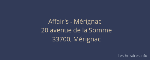 Affair's - Mérignac