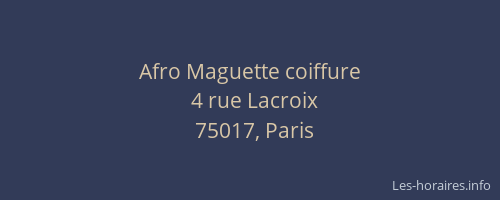 Afro Maguette coiffure