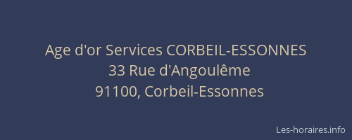 Age d'or Services CORBEIL-ESSONNES