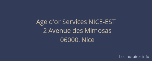 Age d'or Services NICE-EST