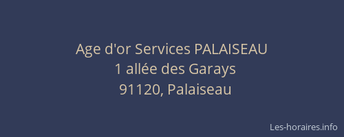 Age d'or Services PALAISEAU