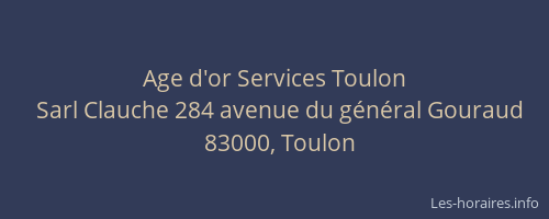 Age d'or Services Toulon