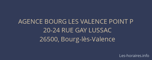AGENCE BOURG LES VALENCE POINT P
