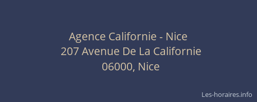 Agence Californie - Nice