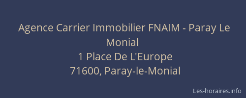Agence Carrier Immobilier FNAIM - Paray Le Monial