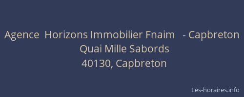 Agence  Horizons Immobilier Fnaim   - Capbreton