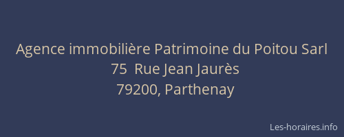 Agence immobilière Patrimoine du Poitou Sarl