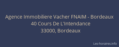 Agence Immobiliere Vacher FNAIM - Bordeaux