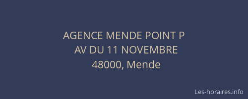 AGENCE MENDE POINT P