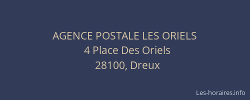 AGENCE POSTALE LES ORIELS