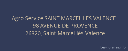 Agro Service SAINT MARCEL LES VALENCE