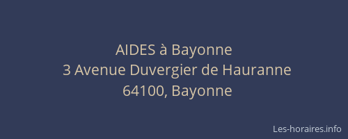 AIDES à Bayonne