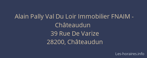 Alain Pally Val Du Loir Immobilier FNAIM - Châteaudun