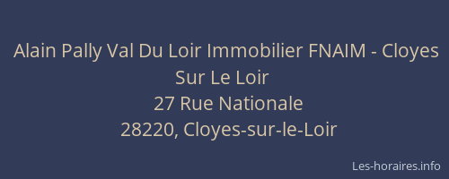 Alain Pally Val Du Loir Immobilier FNAIM - Cloyes Sur Le Loir