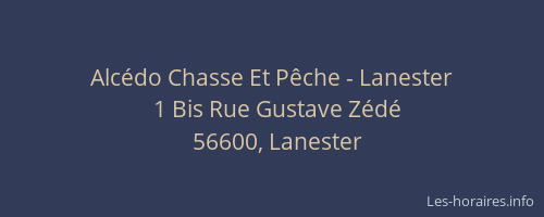 Alcédo Chasse Et Pêche - Lanester