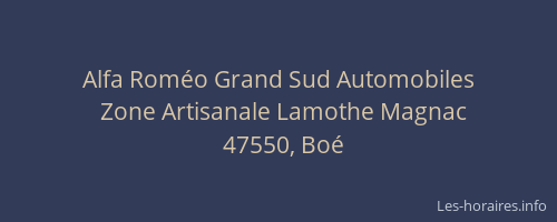 Alfa Roméo Grand Sud Automobiles