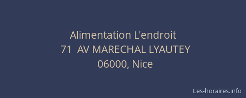 Alimentation L'endroit